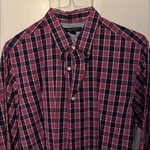 Banana Republic Checkered Shirt in Pink and Navy